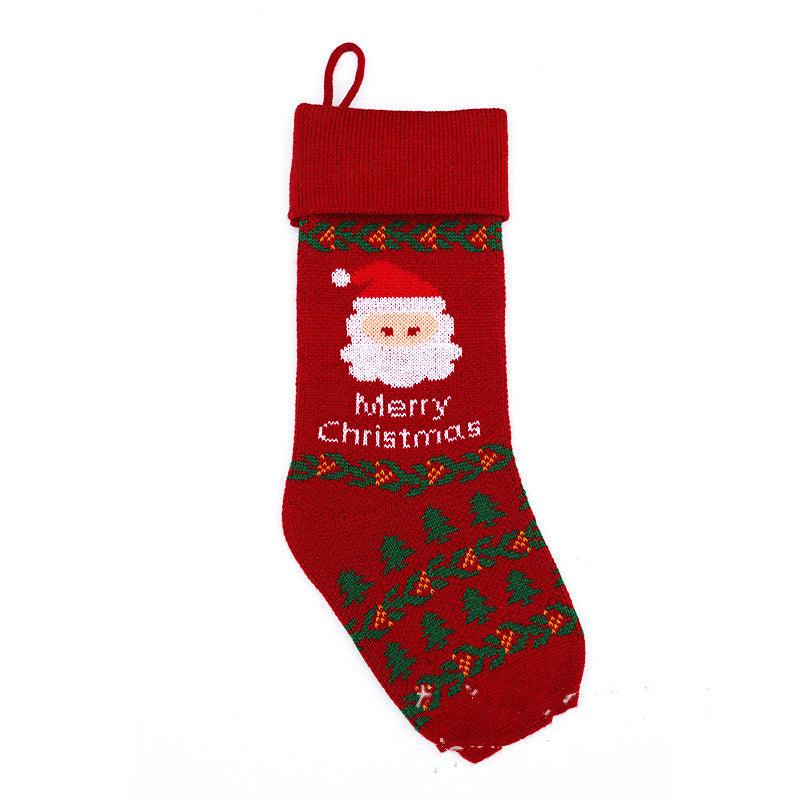 Christmas Gift Bag with Jacquard Yarn Decorative Holiday Holder