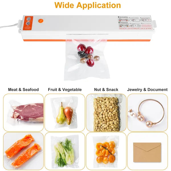 Automatic Vacuum Sealer Machine for Food Storage - White