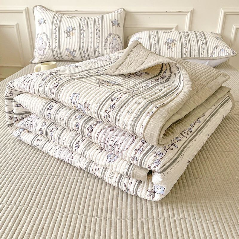 Three-Piece Quilted Bed Cover Set - Multiple Sizes & Patterns