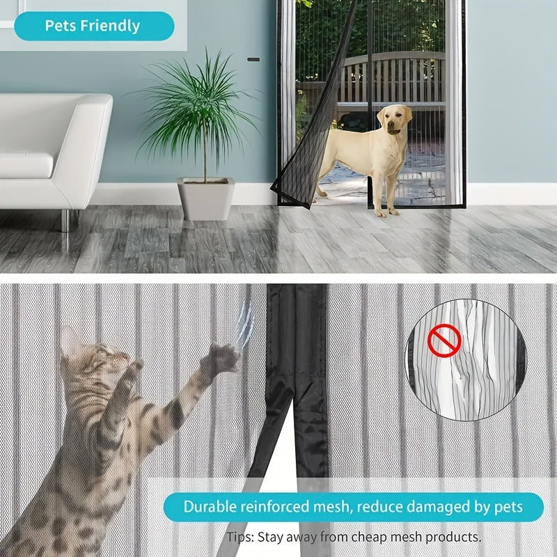Magnetic Screen Door - Pet-Friendly Mesh Curtain with Auto-Close, Weather-Resistant