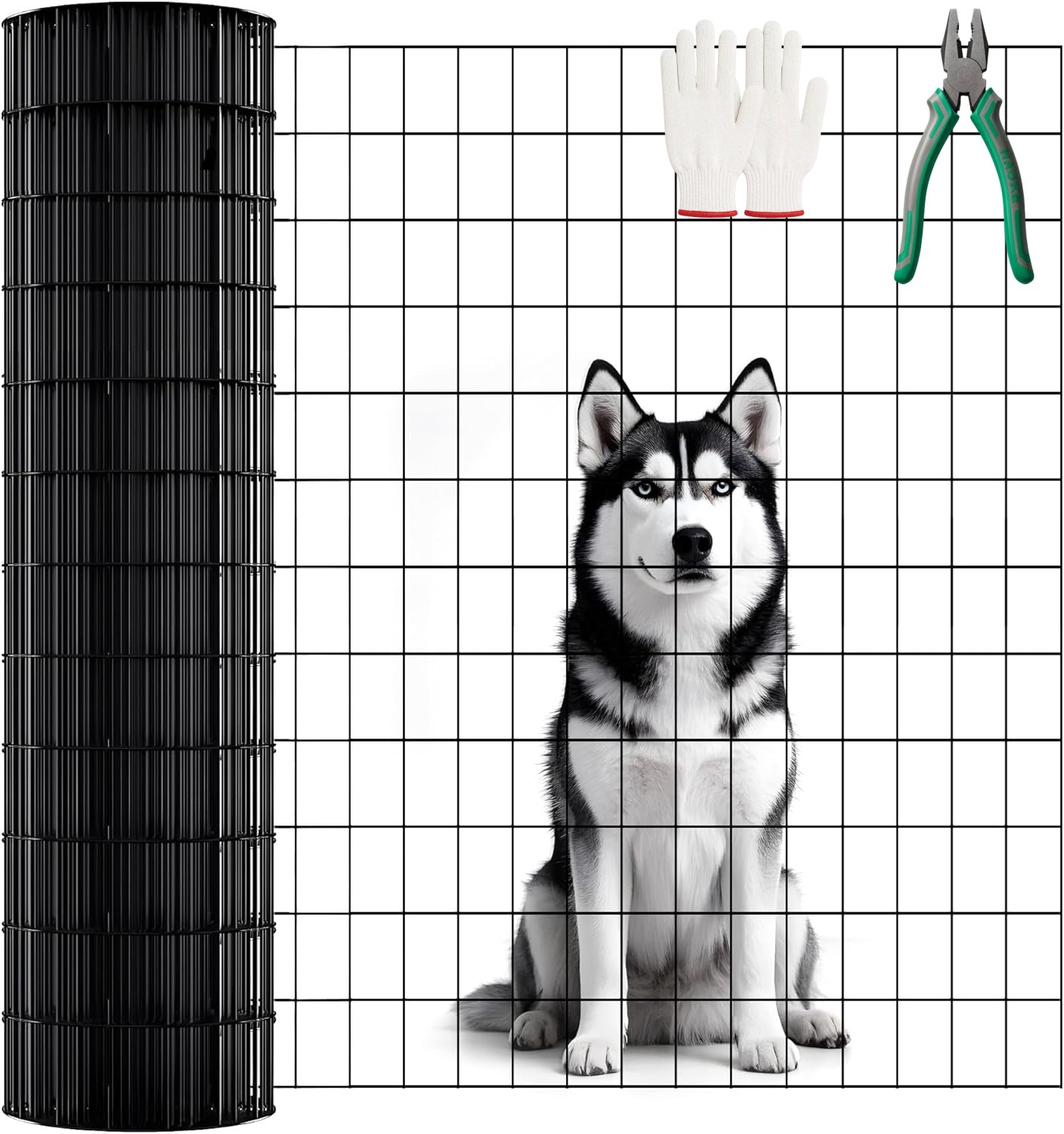 36-Inch x 33 FT Black Vinyl-Coated Metal Mesh - 16 Gauge
