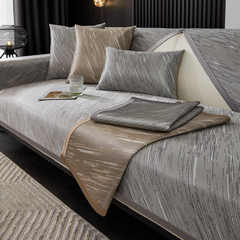 Ice Silk Sofa Cushion Cover Summer Non-Slip Breathable Home Decor