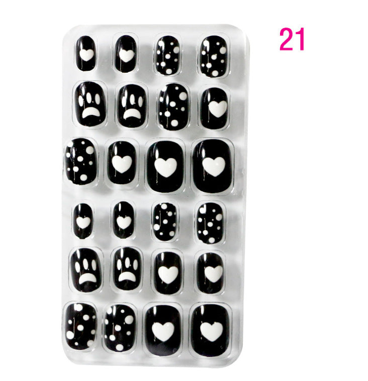 Children's Nail Art Stickers Patch Set - 24-Piece Kids Nail Tips