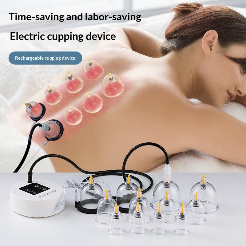 Negative Pressure Cupping Device with Rechargeable Pump and Relief Valve - Home Therapy