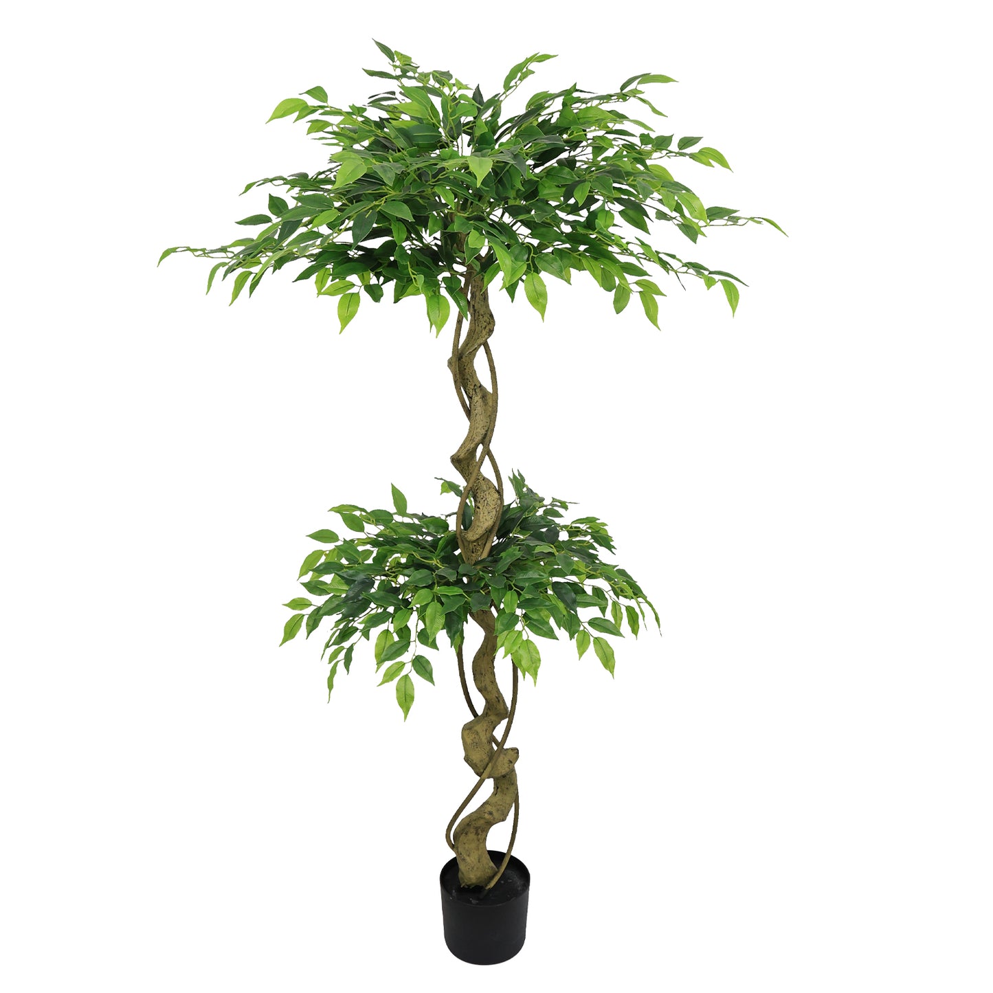 5.2FT Artificial Ficus Tree with Pot - Lifelike Faux Banyan Green