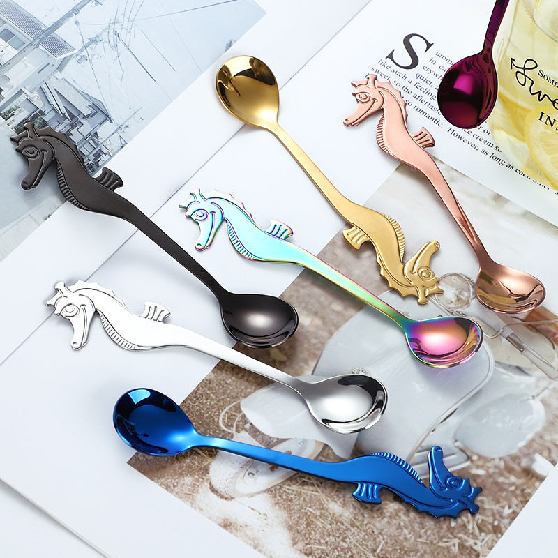 Stainless Steel Seahorse Coffee Spoon - Elegant Kitchen Utensil