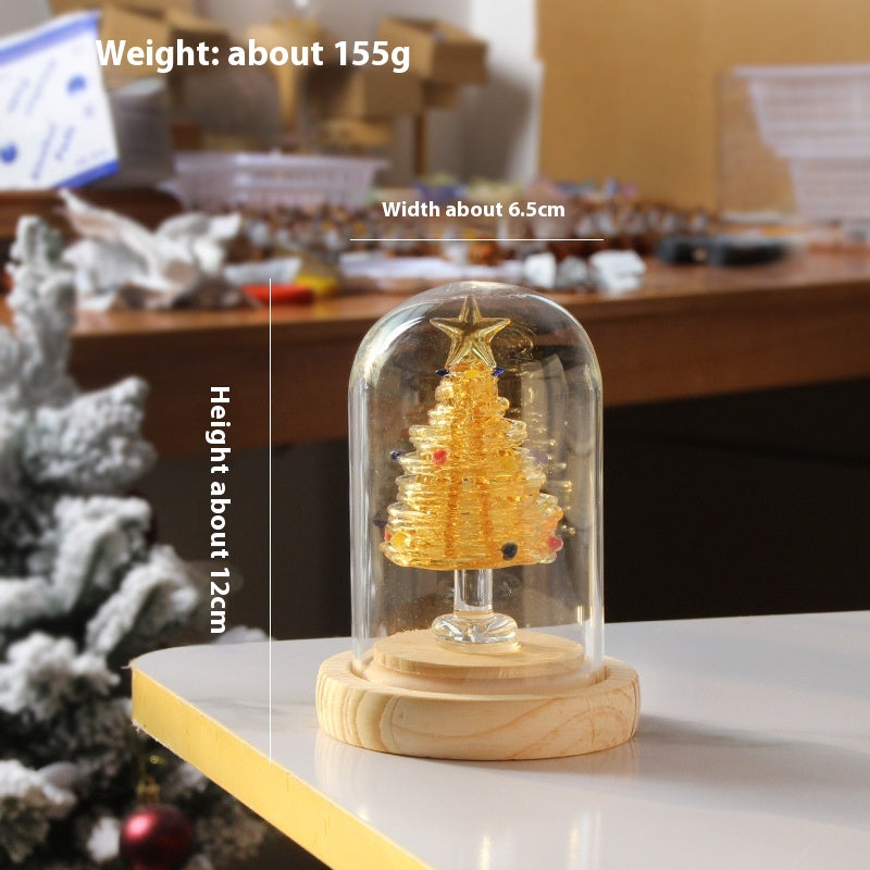 Christmas Winding Wire Glass Craft Decoration with Light - Handmade Festive Ornament