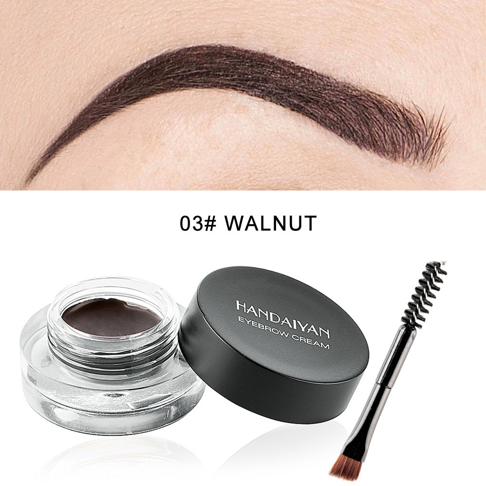 Waterproof Long-Lasting Eyebrow Cream Set - 12 Colors with Brush