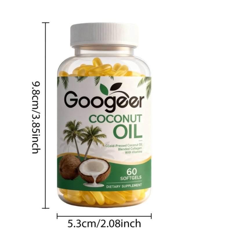 Coconut Oil Soft Capsule - 60 Softgels with Vitamin E