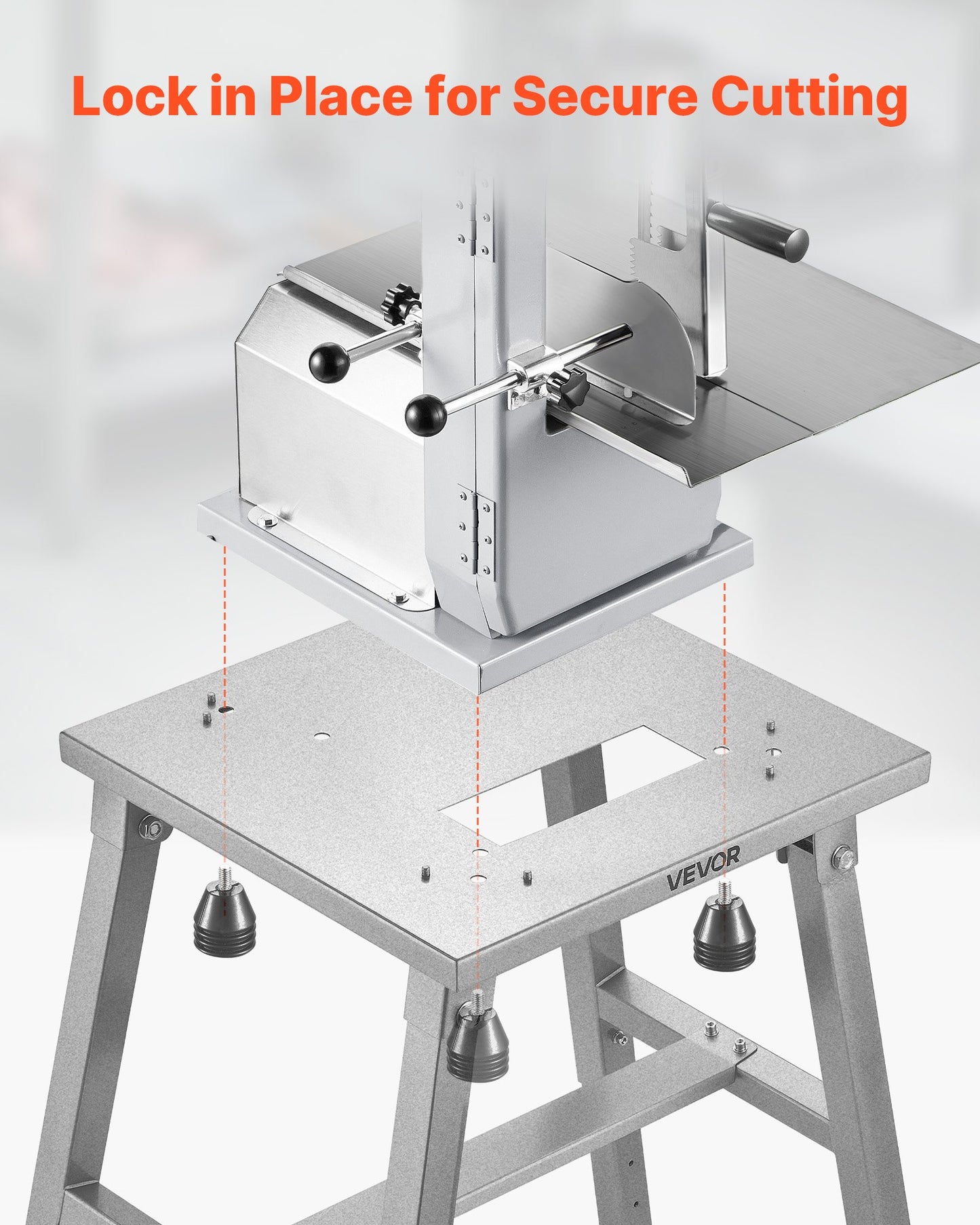 Adjustable Floor Stand for Meat Bandsaw - Stable H-Shaped Frame, Black