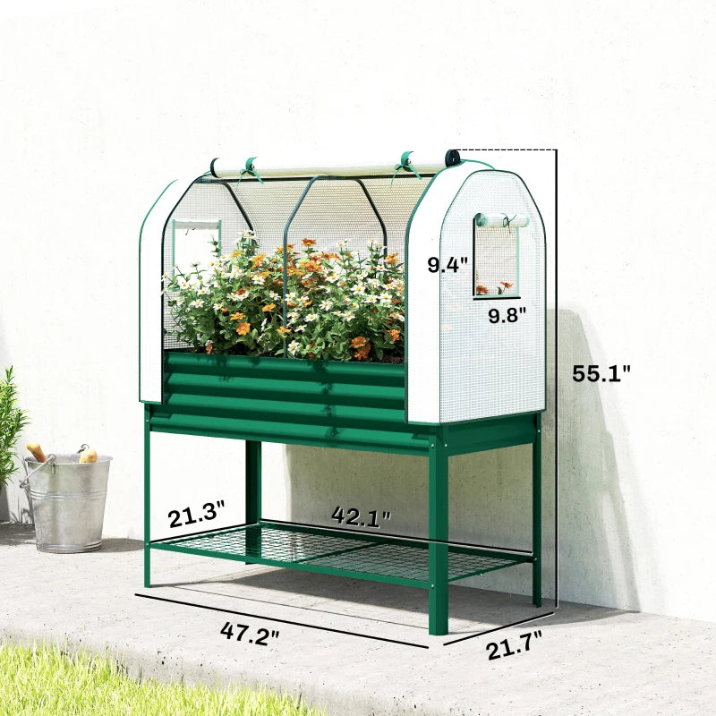 Raised Garden Bed with Greenhouse Cover - 47.2" L x 21.7" W x 55.1" H