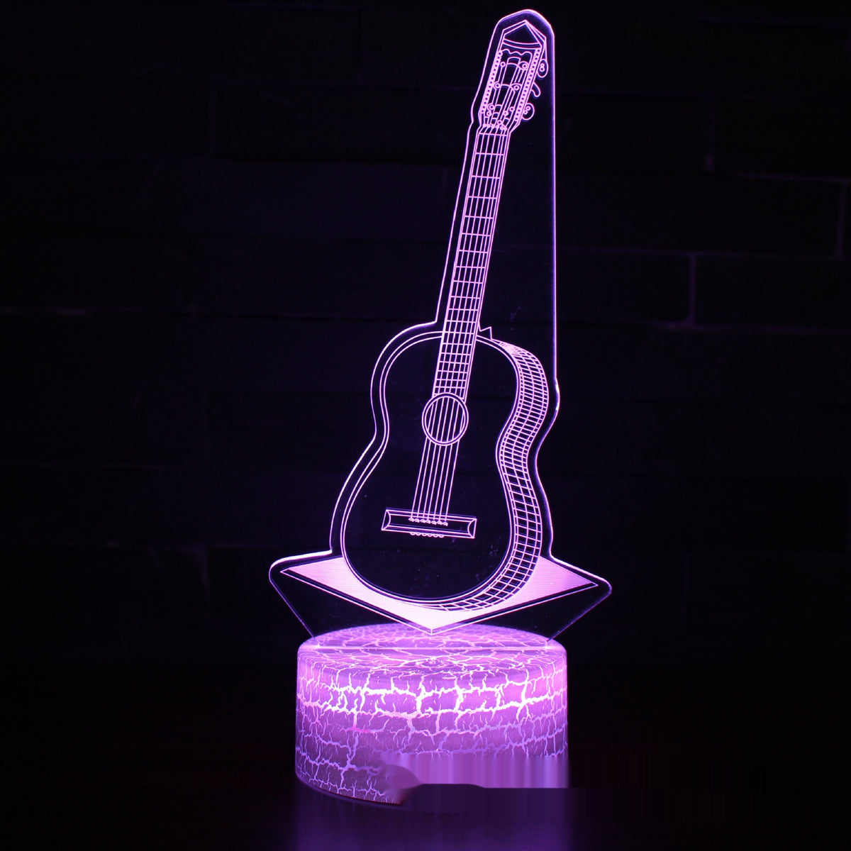 Electric Guitar Violin 3D Table Lamp with Multi-Color Touch & Remote
