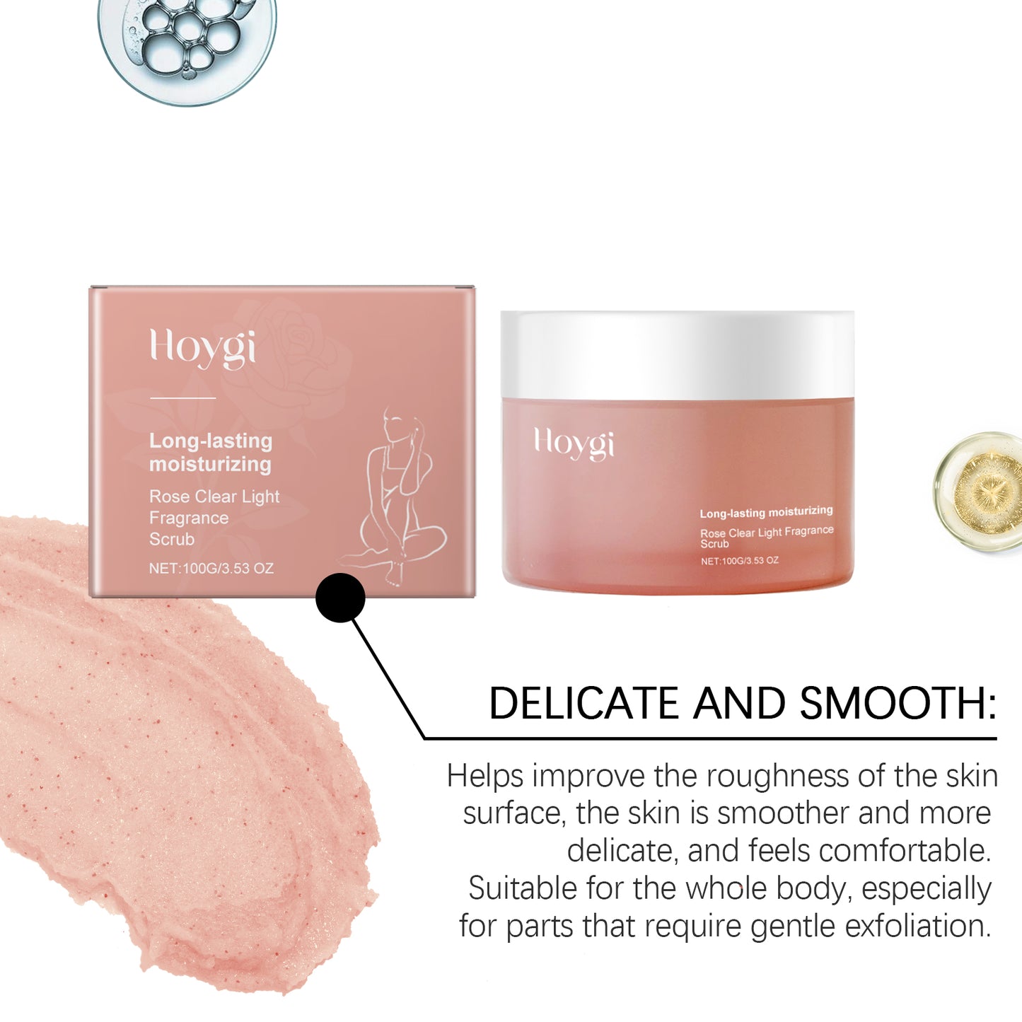 Rose Facial Scrub - Moisturizing Exfoliating Face Care Treatment (100g)
