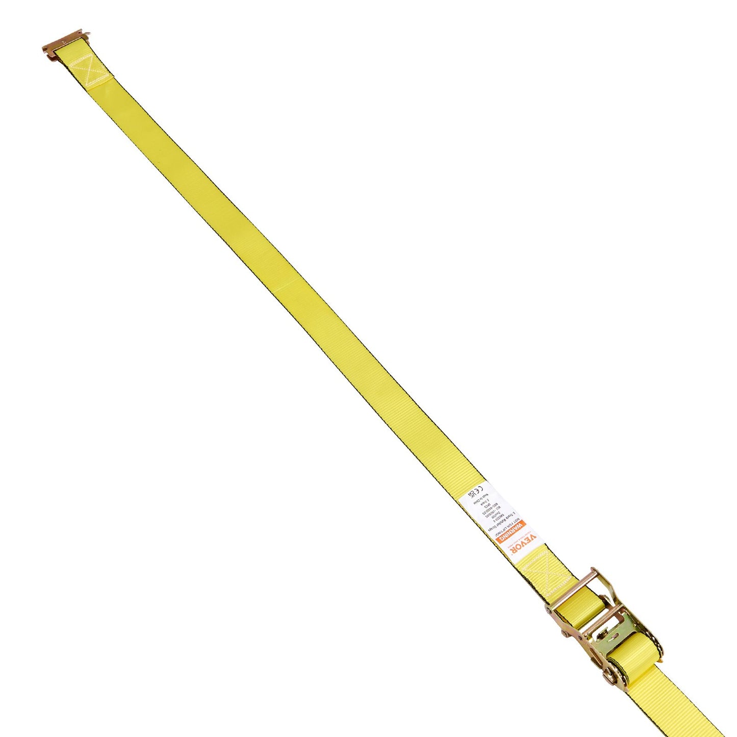 Heavy Duty E-Track Ratchet Tie Down Straps 8 Pack - 4400 Lb Break Strength, 2x15' Yellow