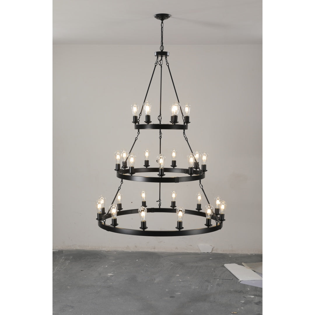 Retro Industrial 3-Layer Pendant Light - 27 Bulb Capacity