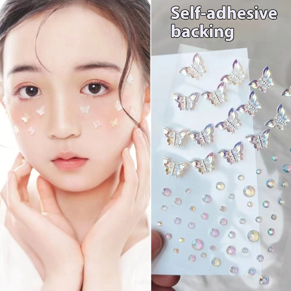 Pearl and Crystal Nail Art Stickers Set for DIY Manicure and Decor