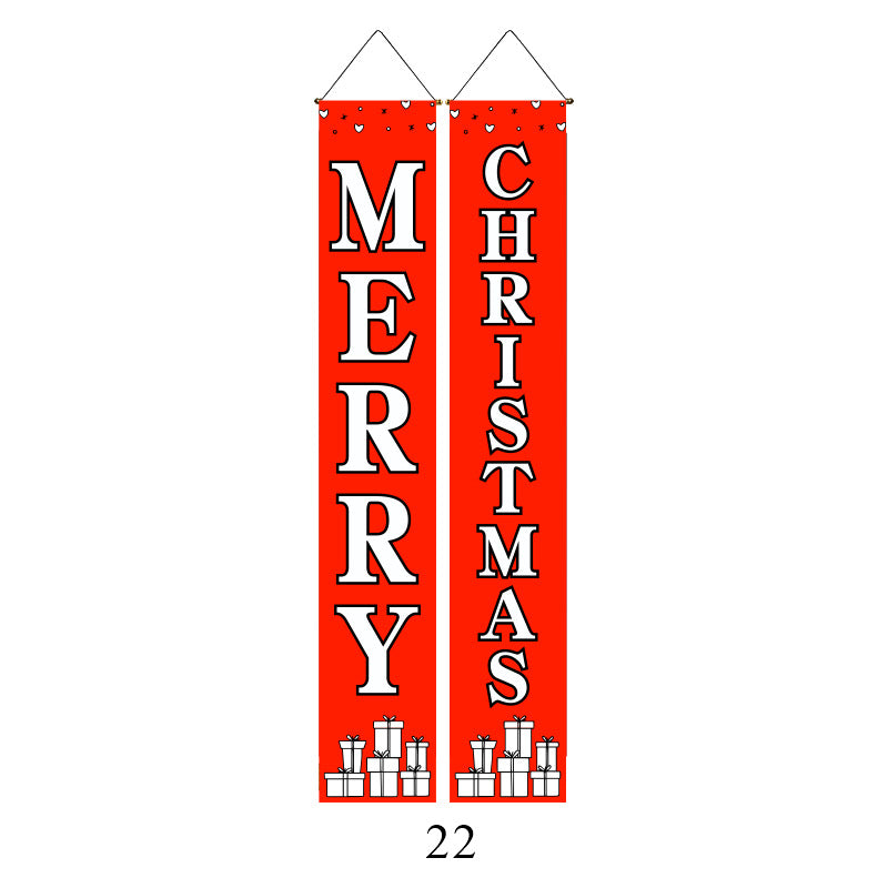 Christmas Lattice Curtain Hanging Flag for Festive Decor - Multiple Styles