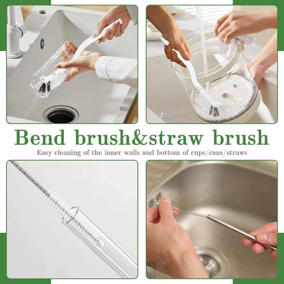 15-Piece Heavy Duty Crevice Cleaning Brush Set for Grout, Windows & Corners