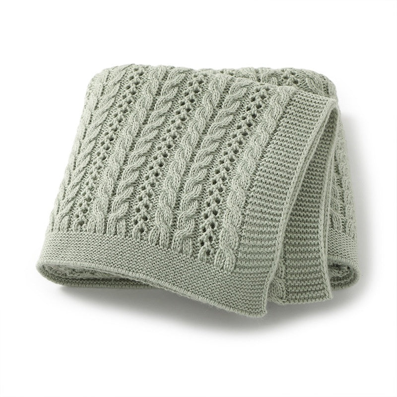 Unisex Solid Color Knitted Baby Blanket - Extra Thick Summer Bedding