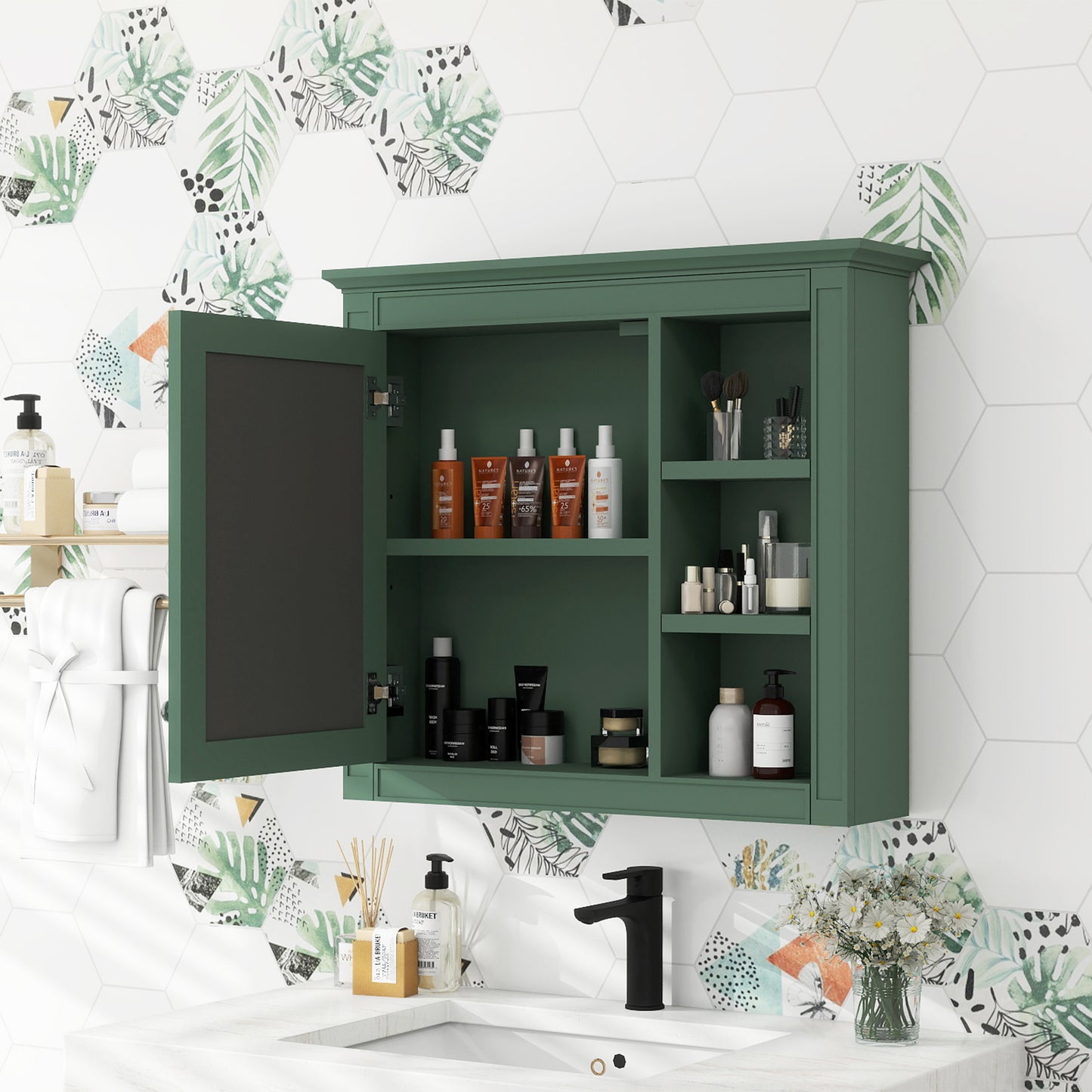 30 X 28 Medicine Cabinet, Wall Mounted Bathroom Storage Modern