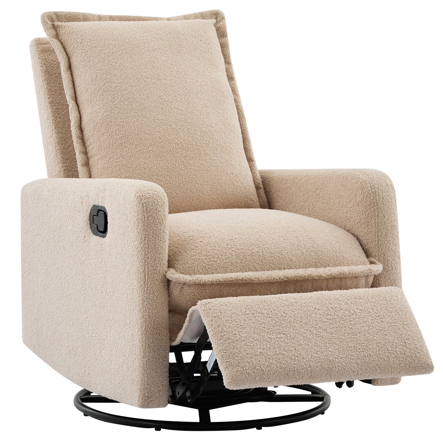Swivel Rocker Recliner Chair - Teddy Fleece Oatmeal