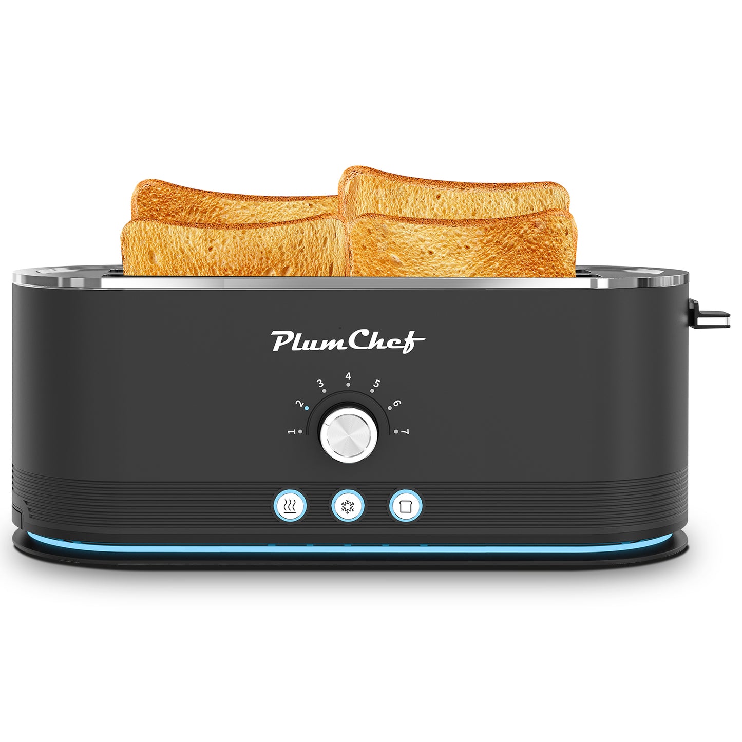 4-Slice Stainless Steel Toaster with 7 Browning Settings - Black