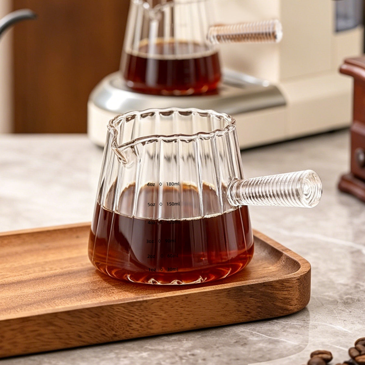 180ml Mini Coffee Cup with Glass Handle - Italian Style