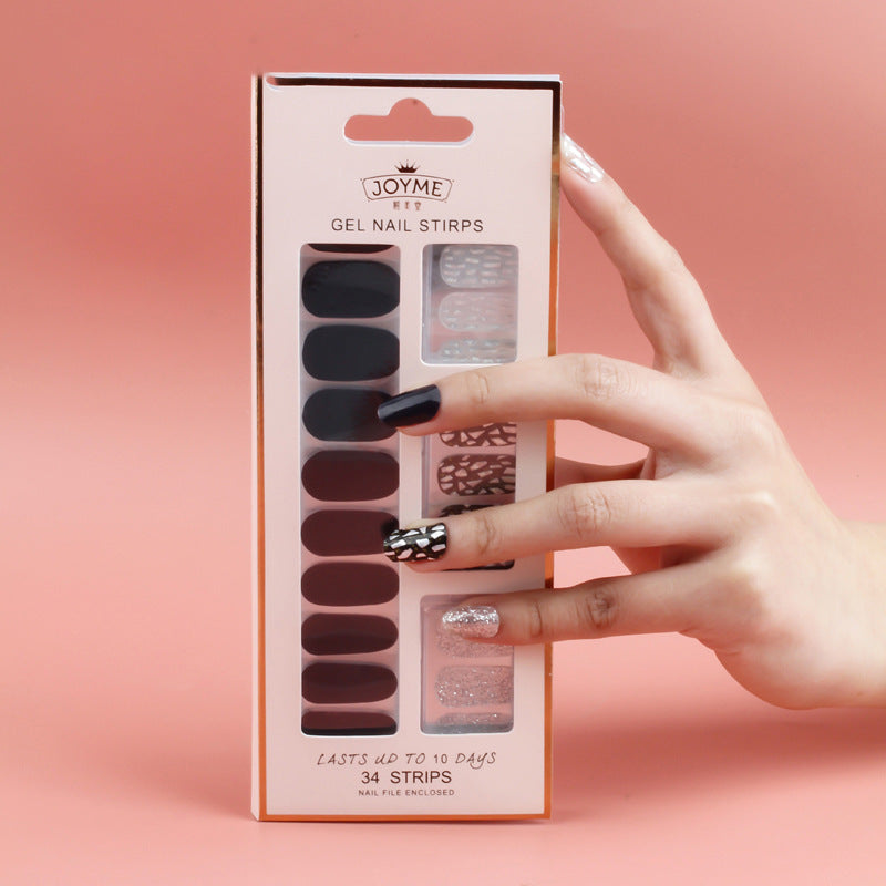 Waterproof Nail Stickers Set - Assorted Designs for Nail Art & Decoration