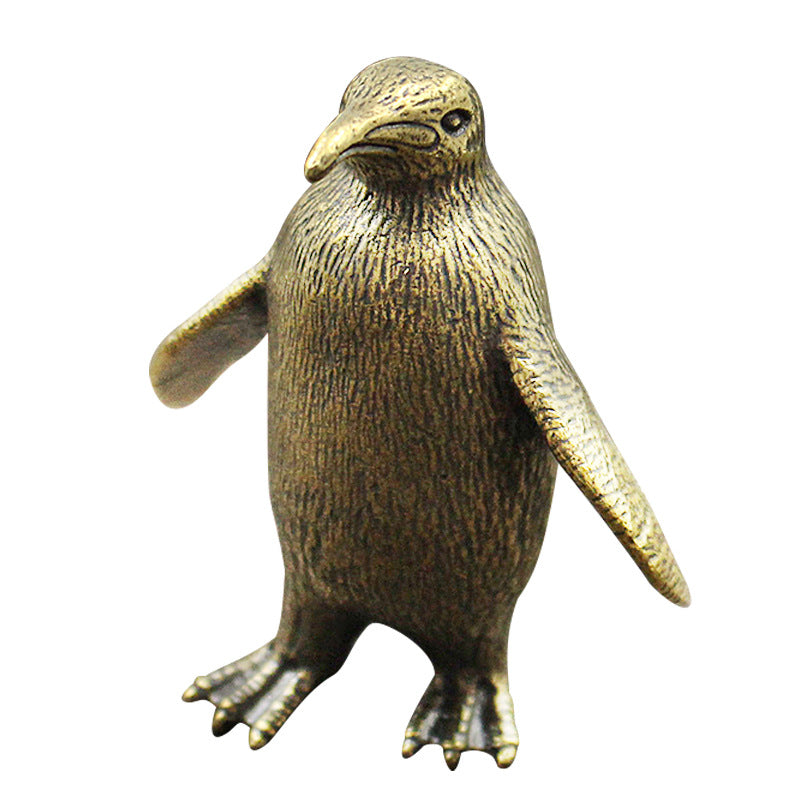 Large Brass Penguin Ornament for Home & Garden Decor