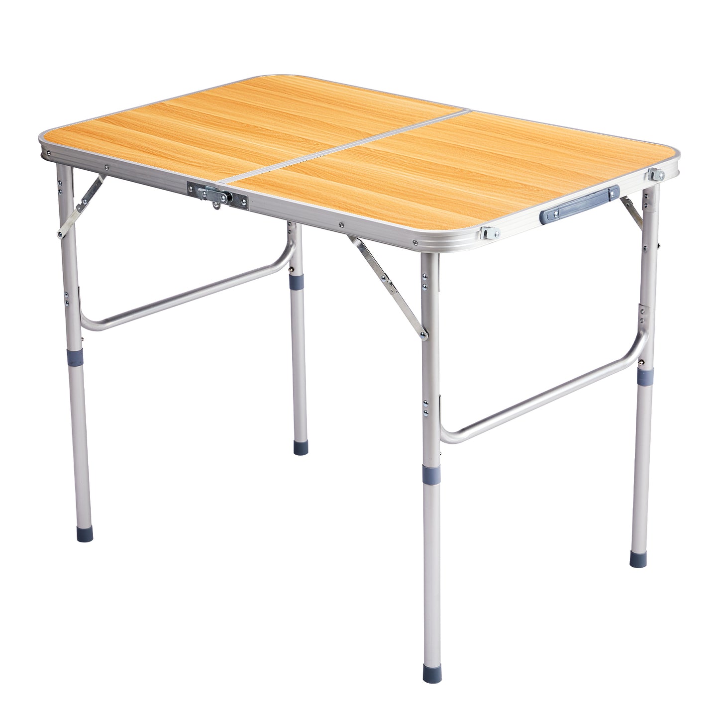 3ft Aluminum Alloy Folding Table - Wood Grain Outdoor Use