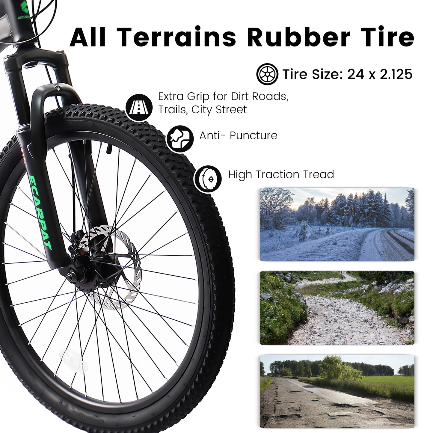 24 Inch Mountain Bike with Full Suspension & 21 Speed Shifter - Gray