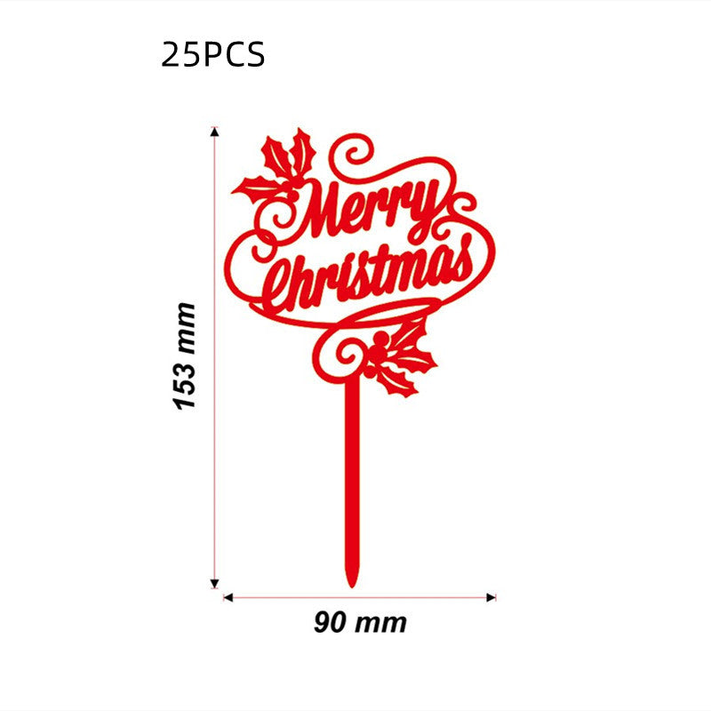 Decorative Acrylic Cake Card Plug-in Set for Holiday Cakes - Multiple Styles & Quantities