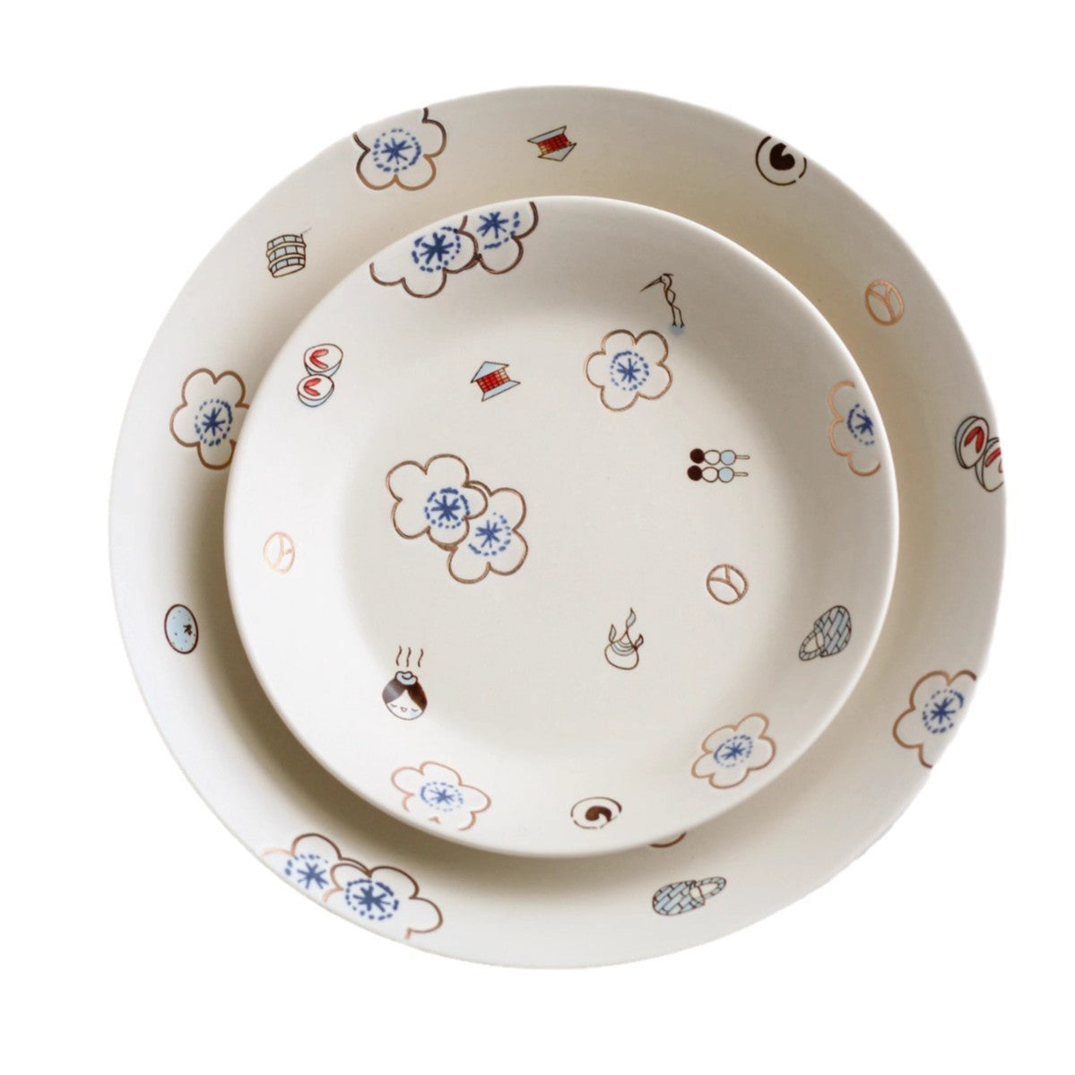 Japanese-Style Ceramic Dinnerware & Tea Set - Cute Porcelain Tableware
