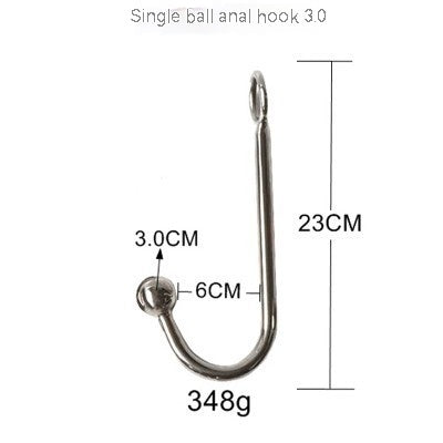 One-Piece Stainless Steel Anal Hook Collar for Adult Wellness