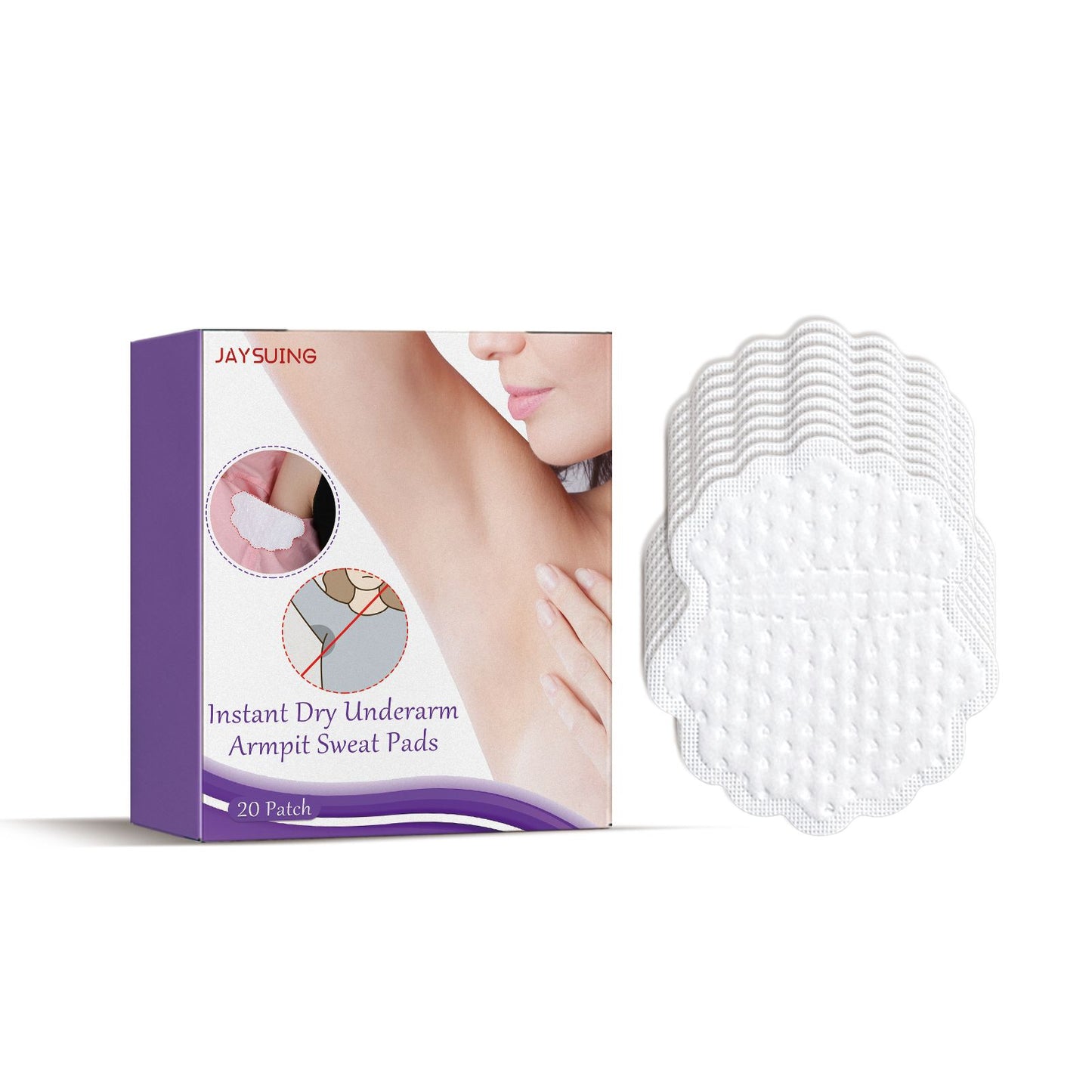 Invisible Underarm Sweat Pads - 20 Pack Absorbent Cotton Shields