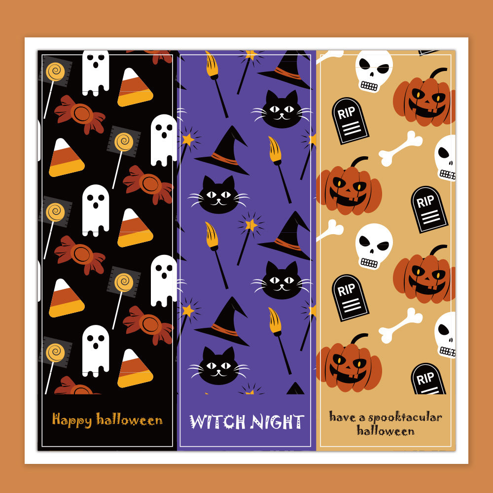 Halloween Self-Adhesive Rectangular Stickers 30 Sheets Party Decor