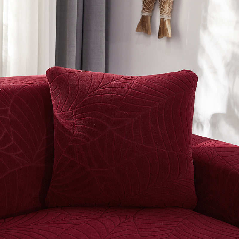 Nordic Style Jacquard Leaf Pattern Pillow Cases Set 45x45cm for Home & Bedroom