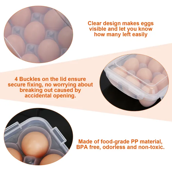 Stackable Egg Holder - 2Pcs Plastic Egg Storage Container