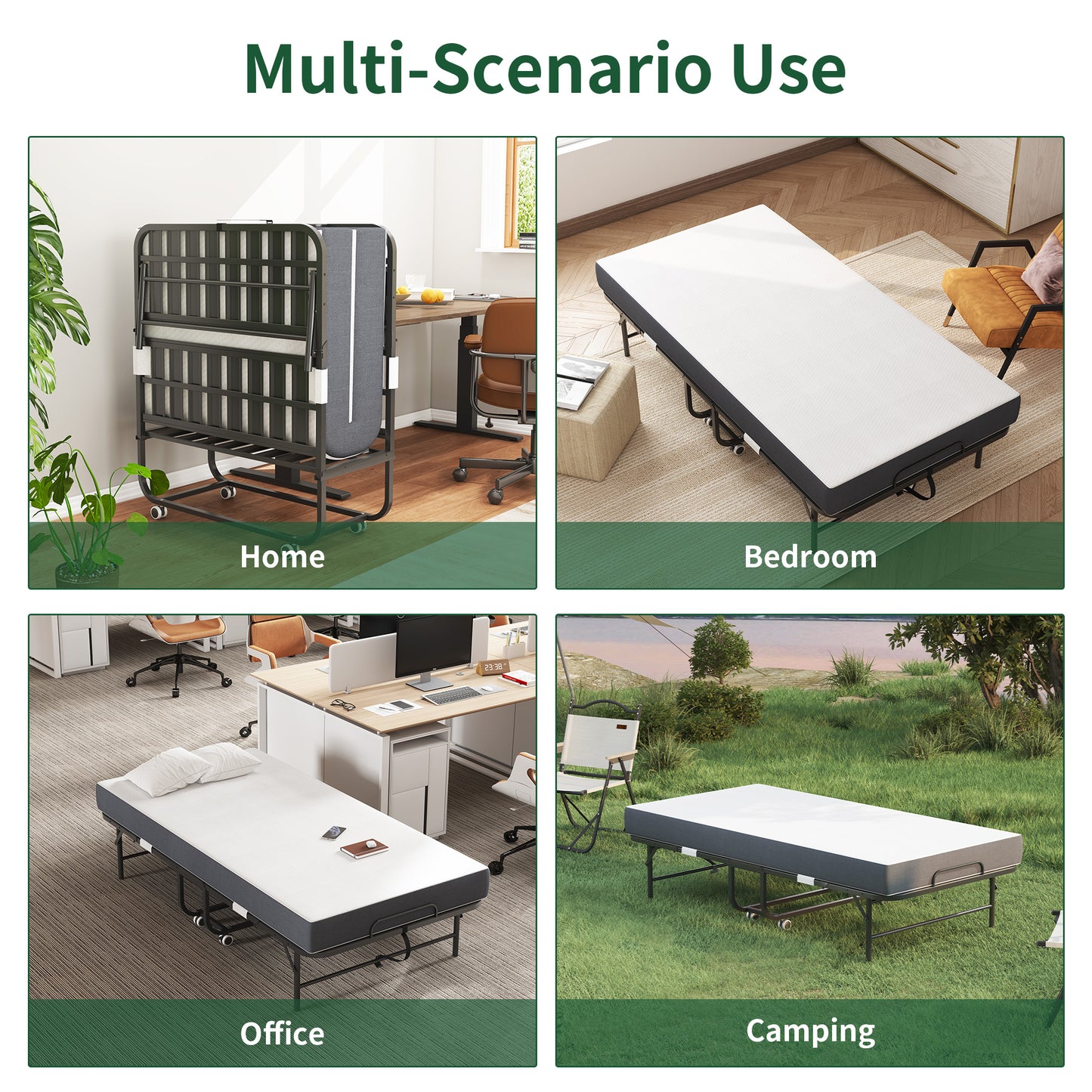 75 X 38 Inch Extra Long Folding Bed For Tall People, Heavy-Duty