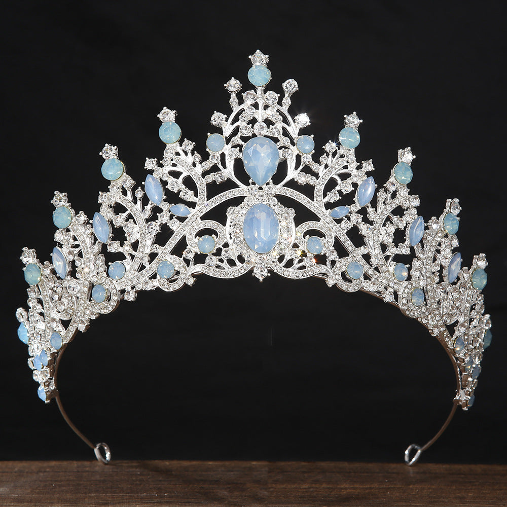 Shimmering Crystal Bridal Crown with White Rhinestones