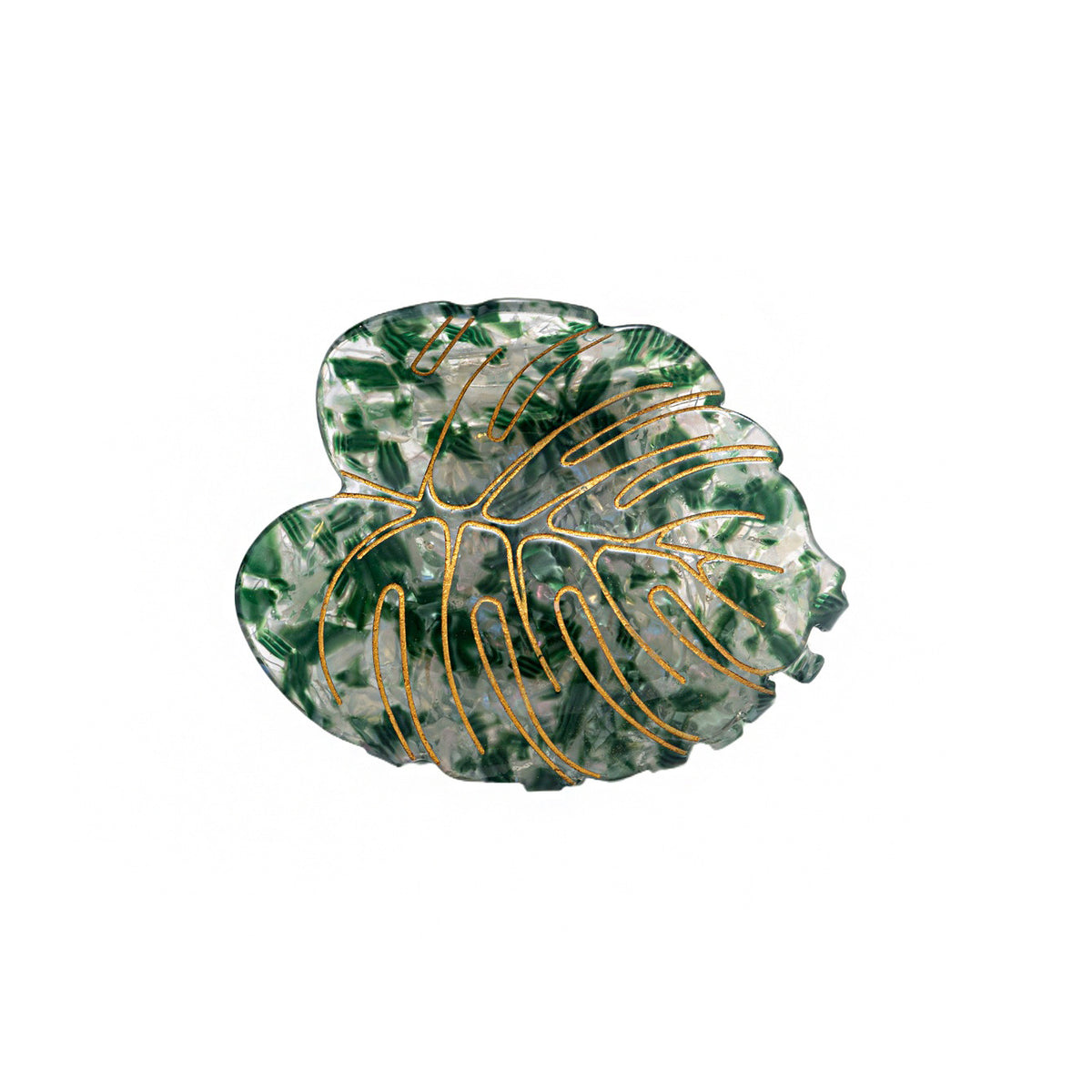 Versatile Leaf-Shaped Hair Clip for Women - Mori Style, Printed Leaves, 8cm