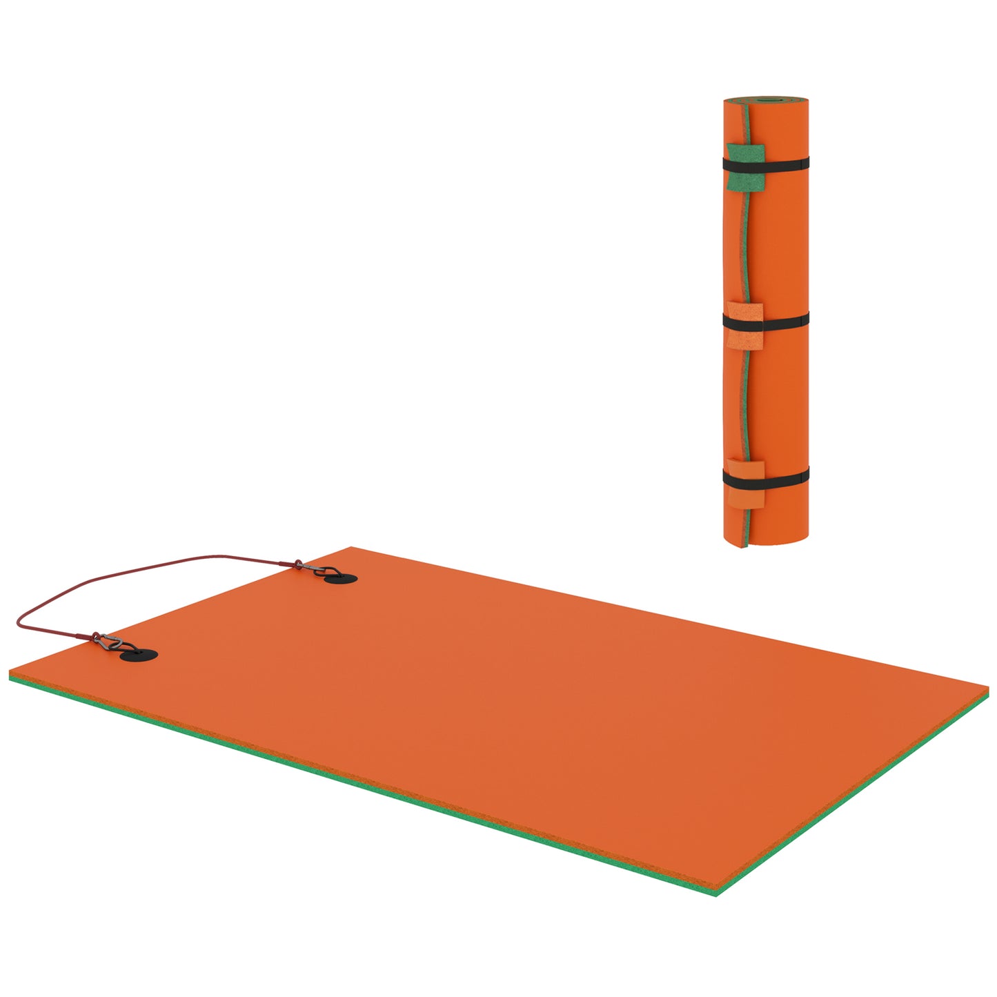 Floating Water Mat for 2 Adults - 9' x 6' Orange Pool Pad