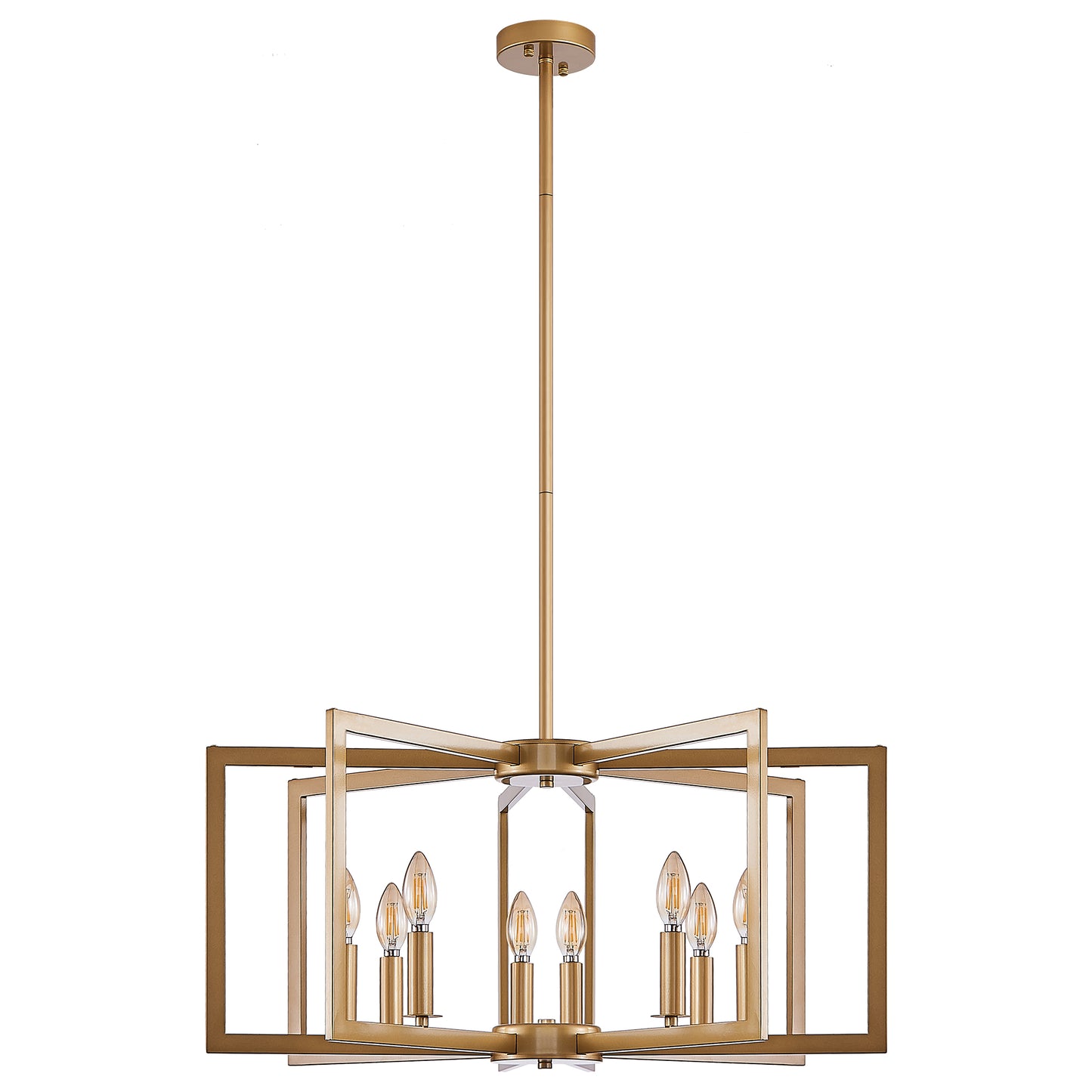 8-Light Modern Geometric Chandelier - Metal Pendant Light