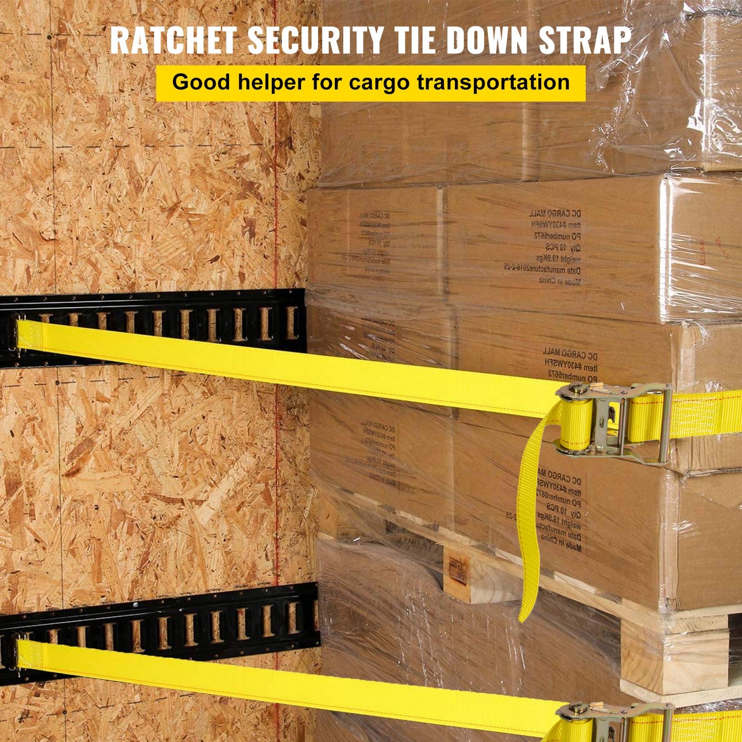 E-Track Ratchet Straps 18PCS 2x15FT Heavy Duty Tie-Downs Waterproof Polyester Cargo Straps Yellow