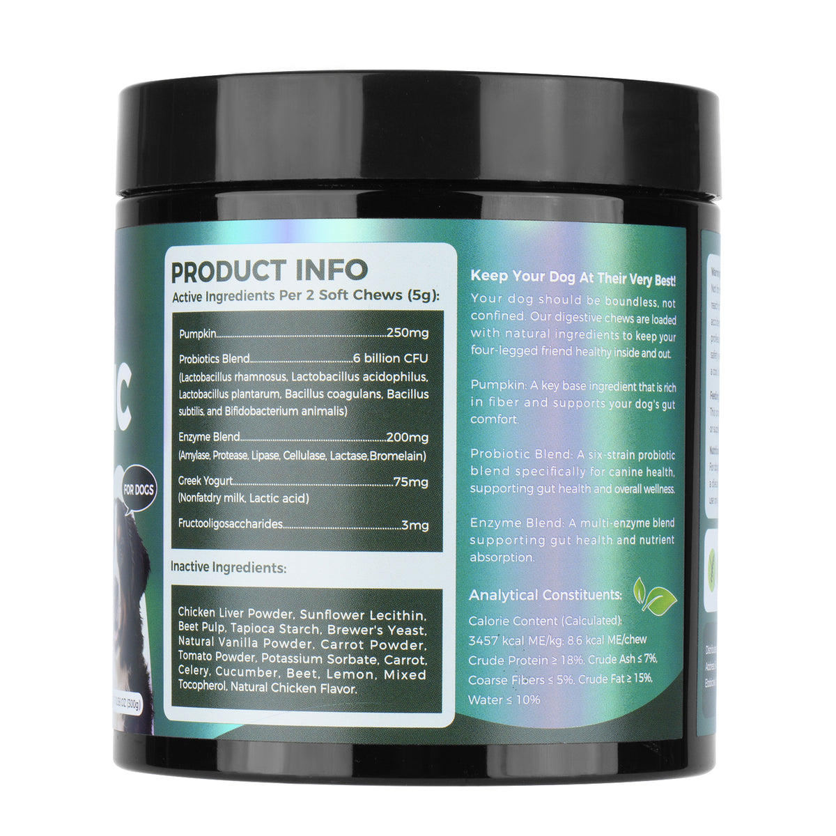 Probiotics for Dogs - Pet Digestive Supplements, 60 Capsules