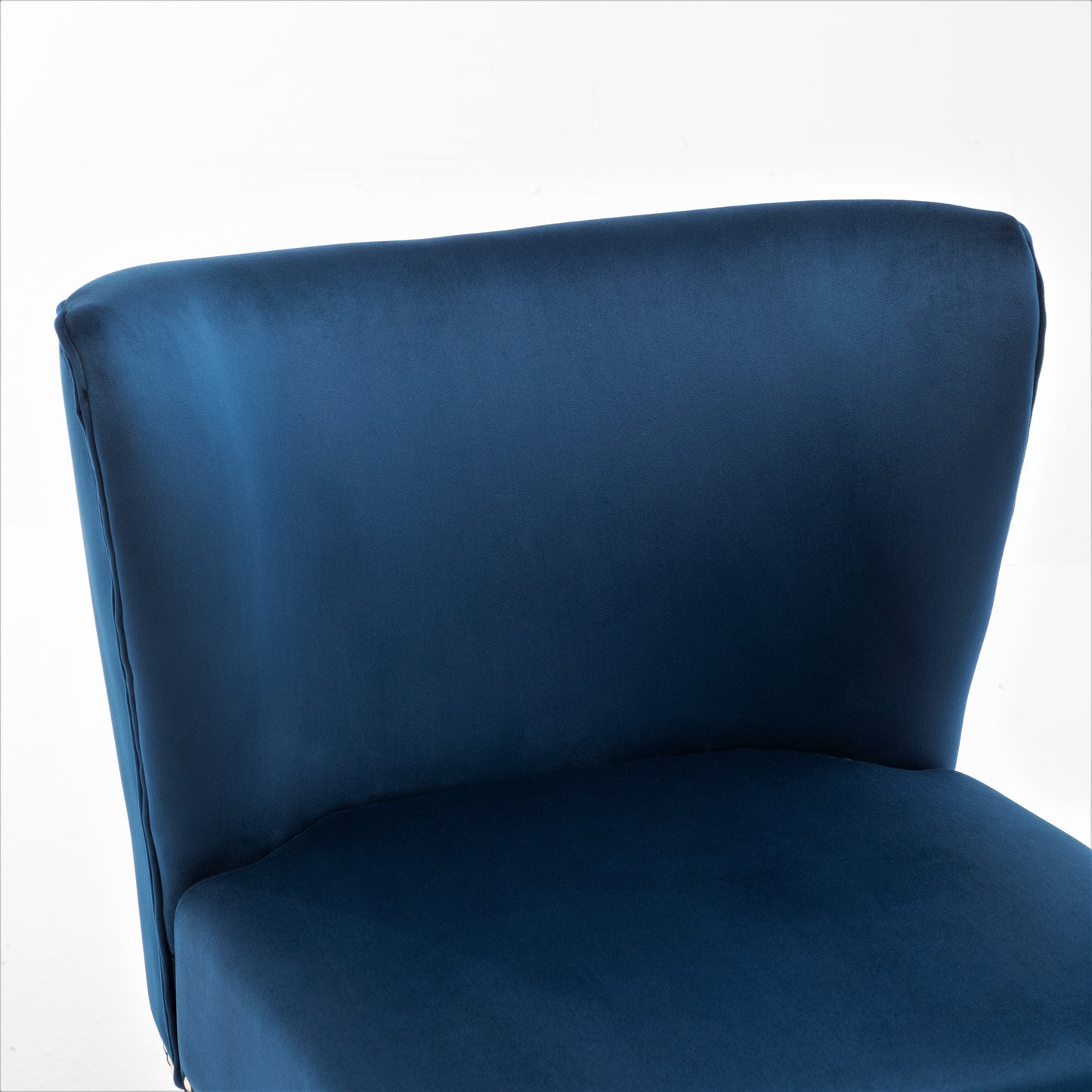 Printed Cloth Accent Chair, Armless Slipper Chair With Metal Legs,