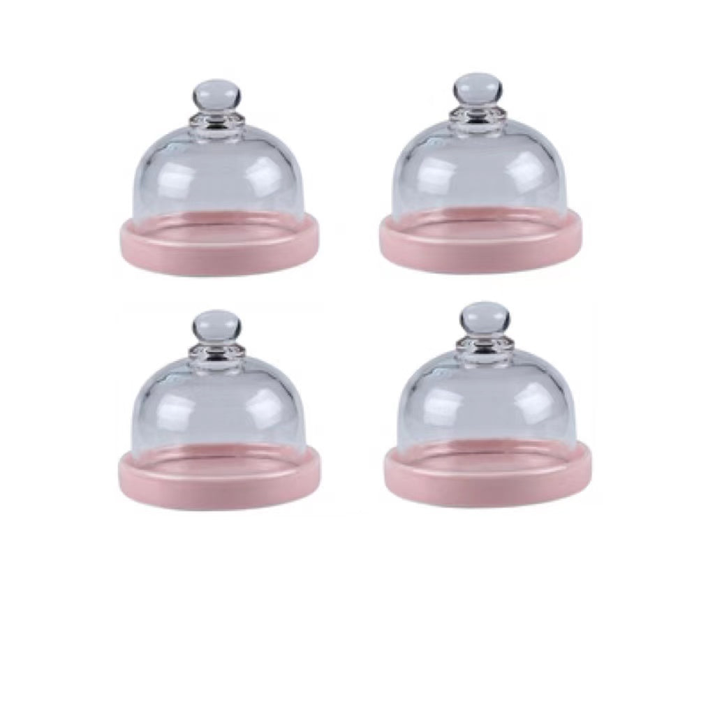 Ceramic Dessert Dish with Lid Set - Nordic Style, Multiple Colors