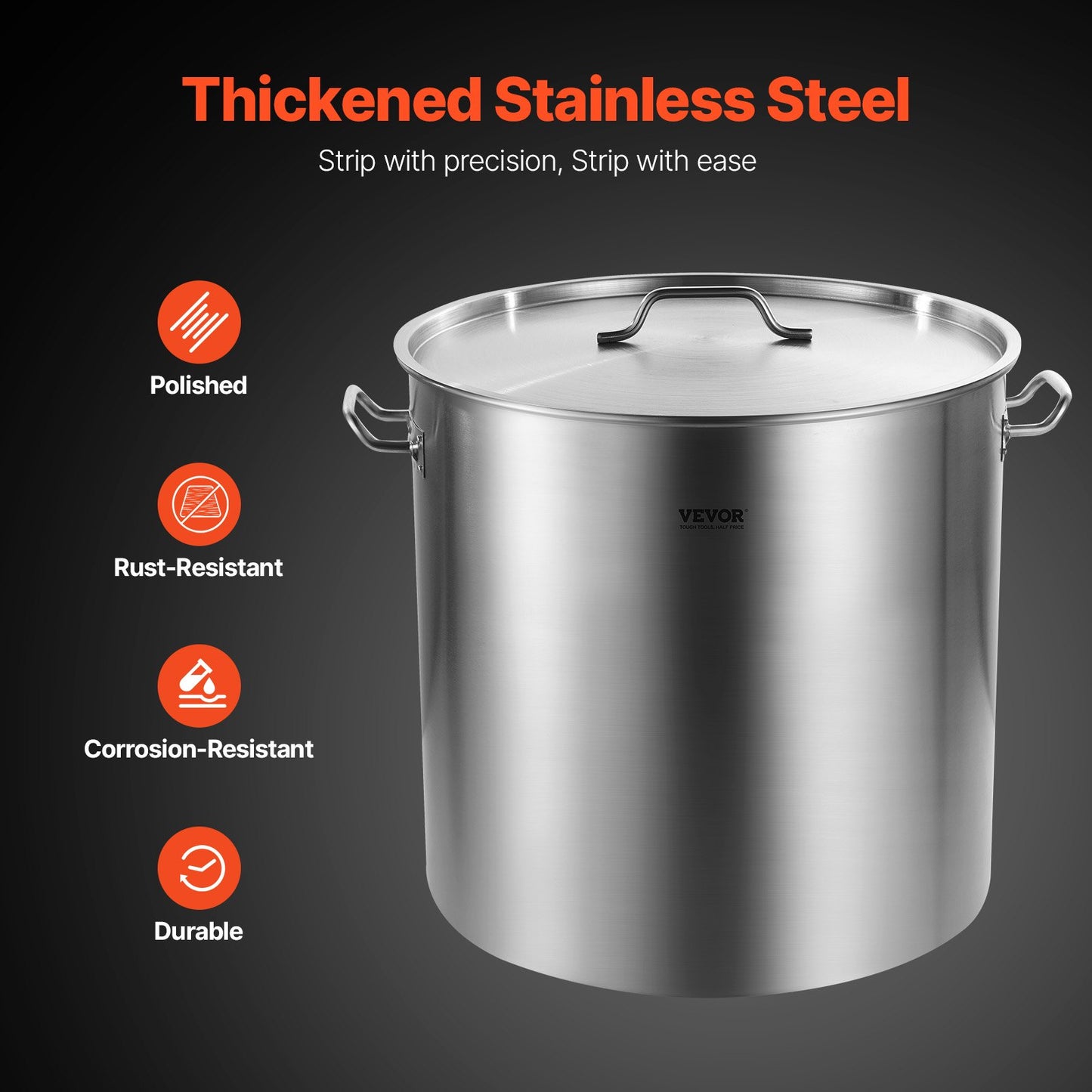 100QT Stainless Steel Stockpot with Basket & Lid - Silver