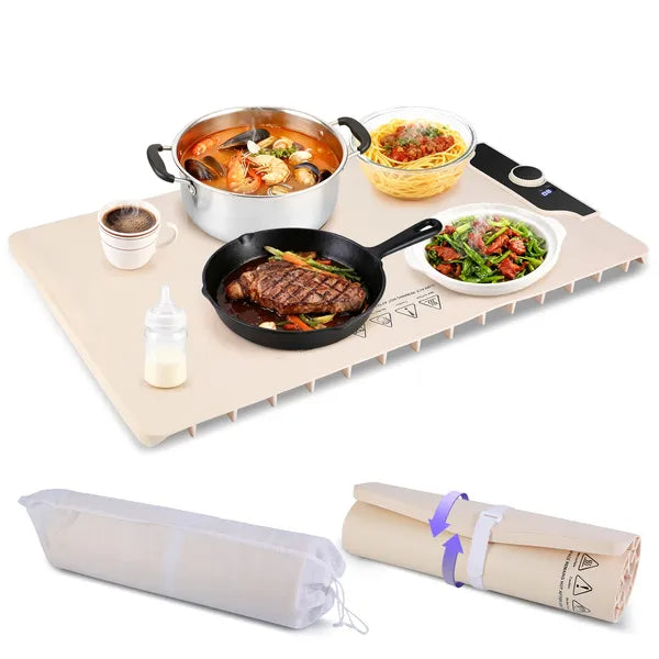 Electric Food Warming Mat - 23.6 x 15.8 Inch Silicone Heater