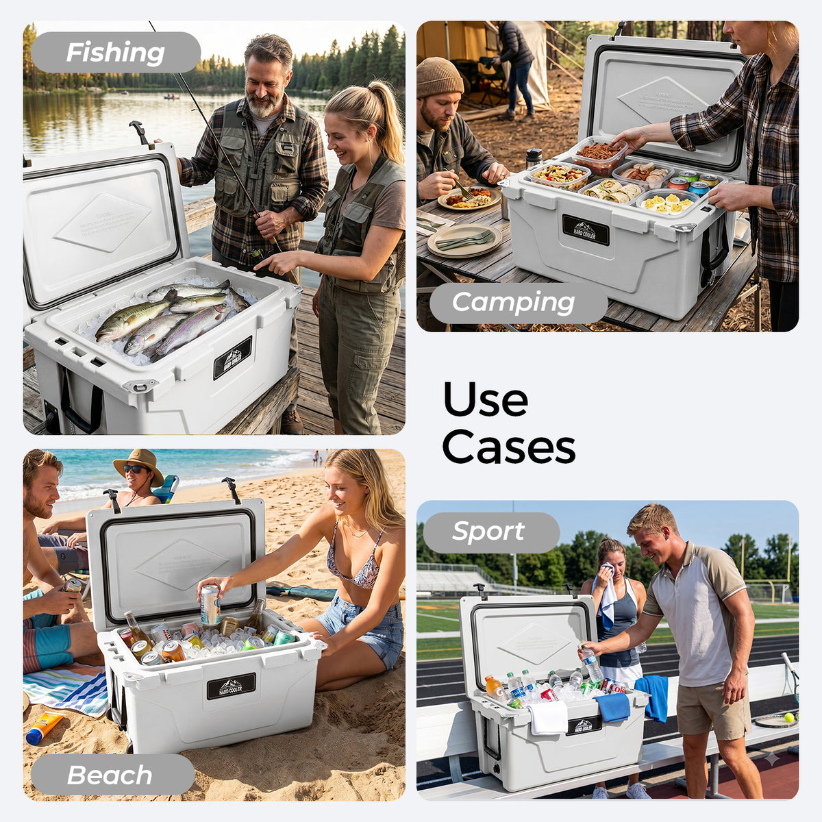 65QT Portable Insulated Cooler Box for Camping, Fishing & Outdoor Use